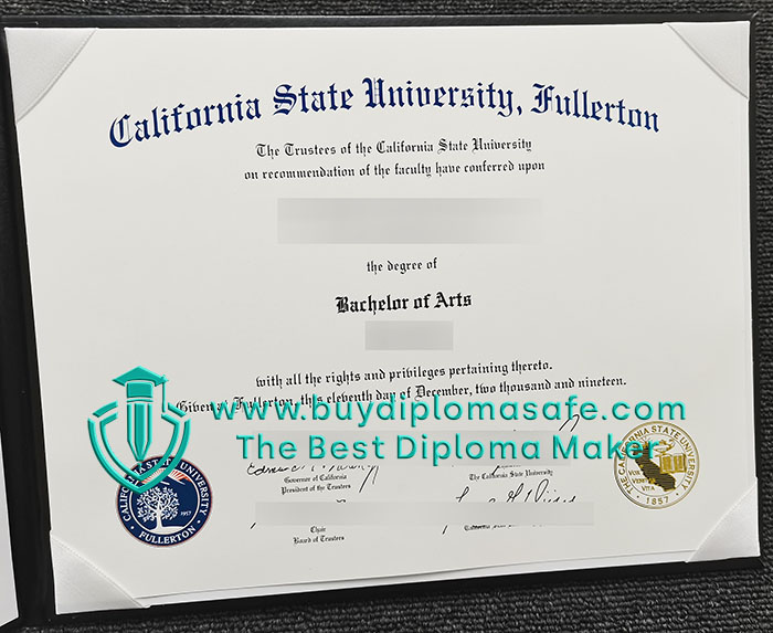 CSUF diploma, Cal State Fullerton degree sample