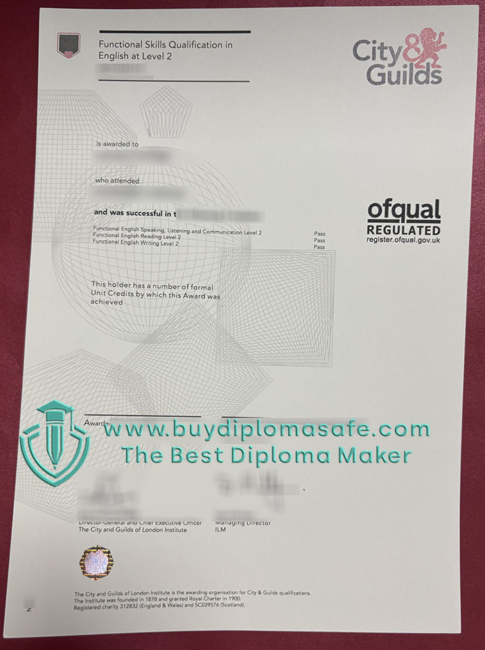 City & Guilds Functional Skills English certificate City & Guilds Functional Skills English certificate