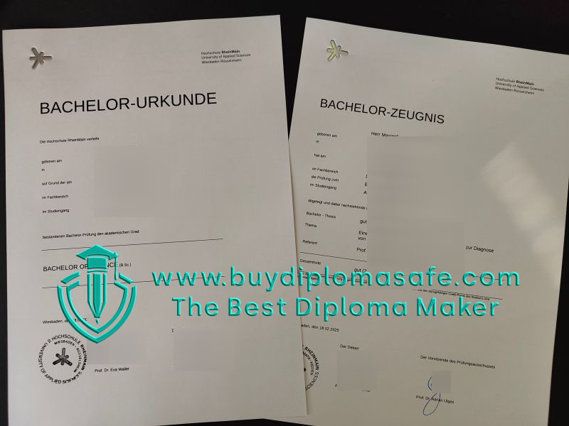 Hochschule RheinMain Urkunde and Zeugnis Hochschule RheinMain Urkunde and Zeugnis
