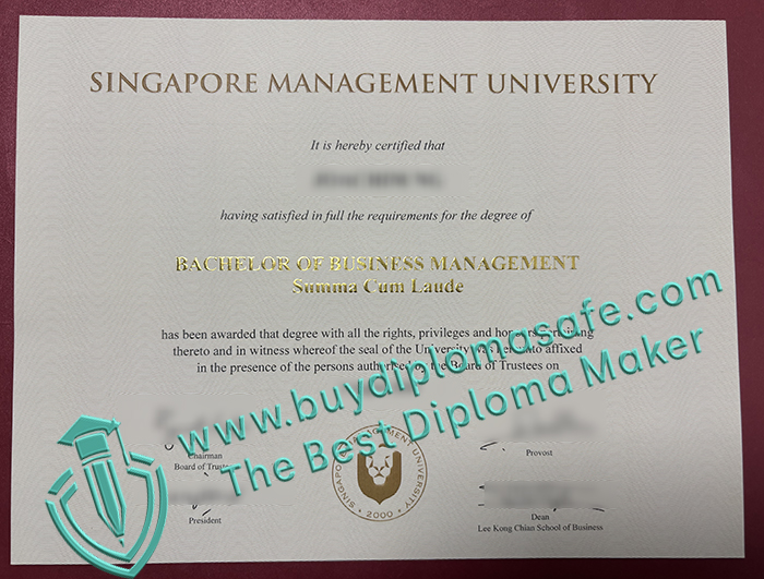SMU degree certificate, Singapore Management University diploma 
