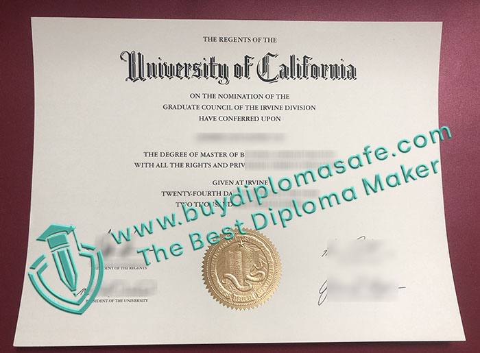UC Irvine diploma certificate