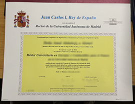 Universidad Autónoma de Madrid diploma certificate