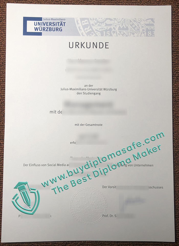 University of Würzburg Urkunde