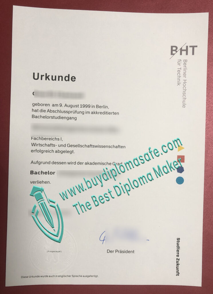 Berliner Hochschule für Technik Urkunde Berliner Hochschule für Technik Urkunde