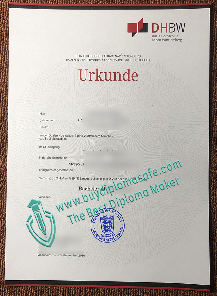 DHBW Urkunde DHBW Urkunde