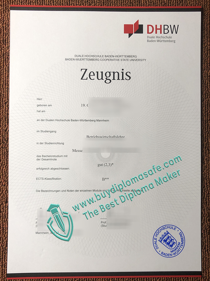 DHBW Zeugnis