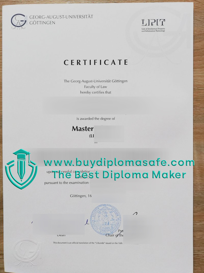 Georg-August-Universität Göttingen degree certificate Georg-August-Universität Göttingen degree certificate
