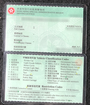 HK driving licence