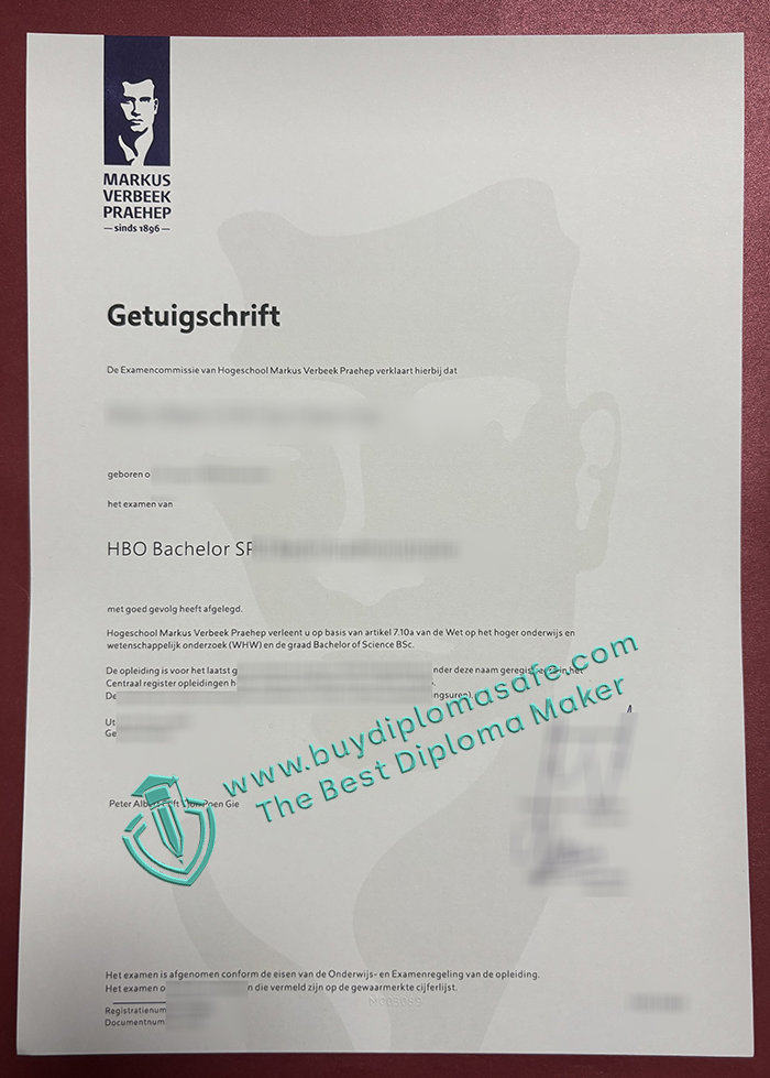 Hogeschool Markus Verbeek Praehep diploma