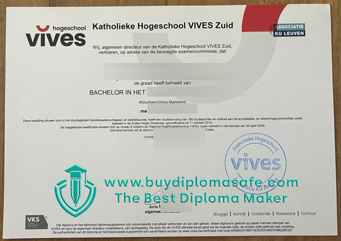 Hogeschool VIVES degree certificate Hogeschool VIVES degree certificate