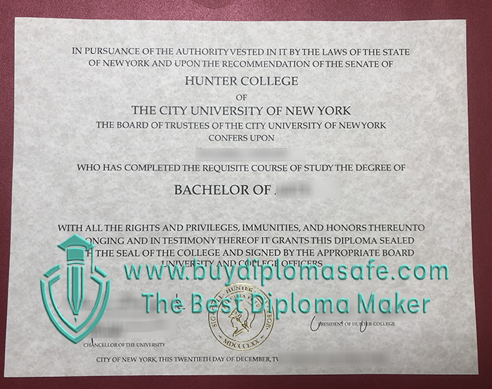Hunter College diploma Hunter College diploma