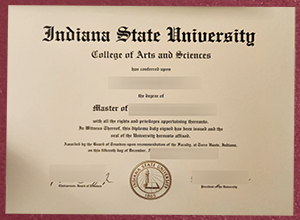 Indiana State University degree certificate