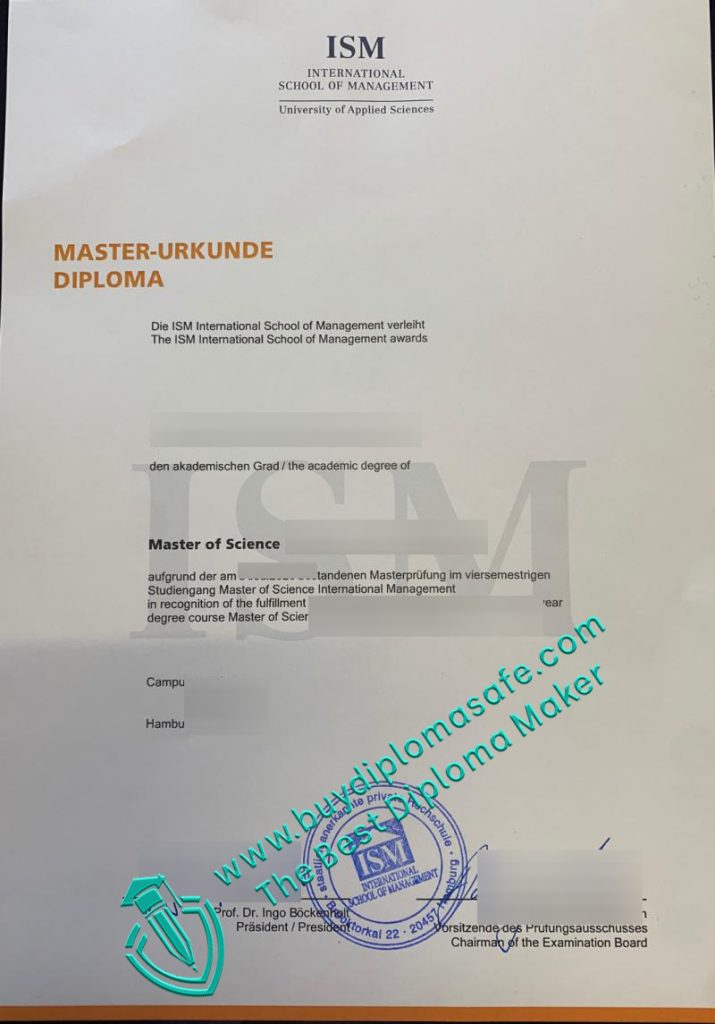 International School of Management Urkunde International School of Management Urkunde