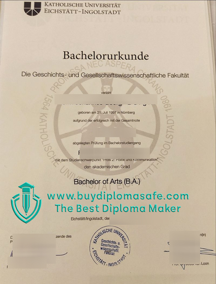 Katholische Universität Eichstätt-Ingolstadt Urkunde Katholische Universität Eichstätt-Ingolstadt Urkunde