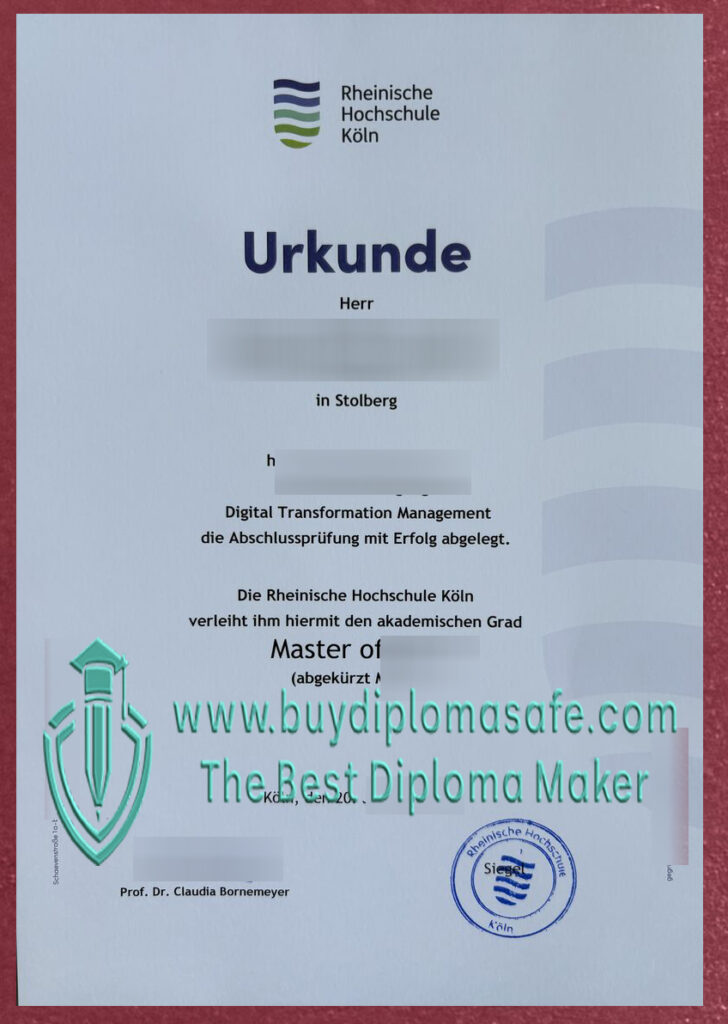 Rheinische Hochschule Köln Urkunde Rheinische Hochschule Köln Urkunde