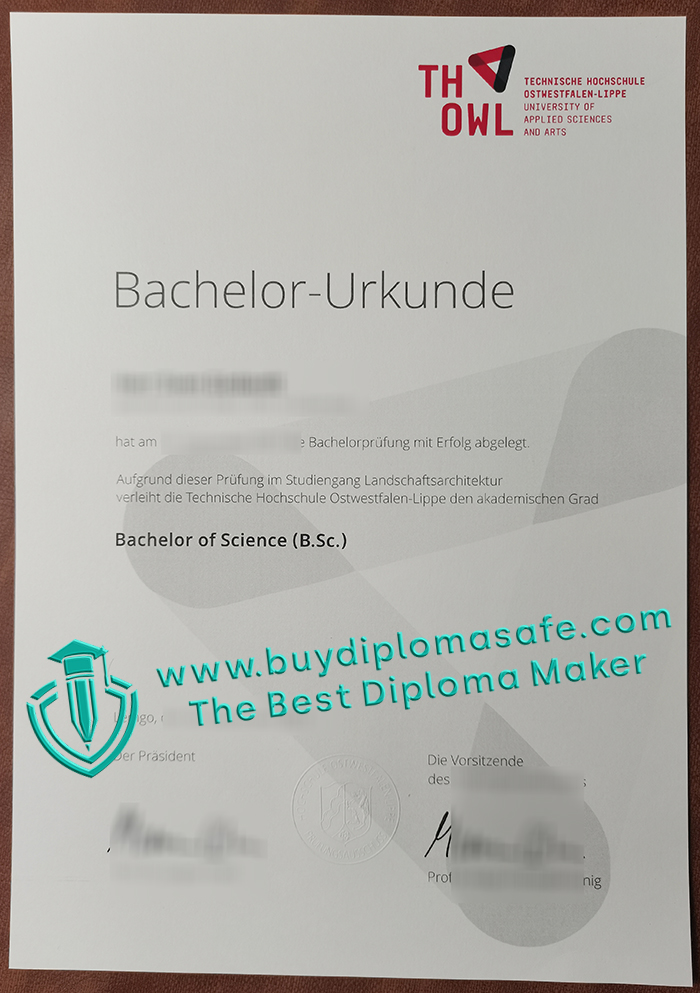 Technische Hochschule Ostwestfalen-Lippe Urkunde Technische Hochschule Ostwestfalen-Lippe Urkunde