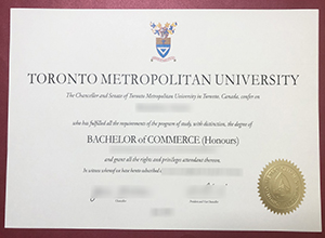 Toronto Metropolitan University degree certificate