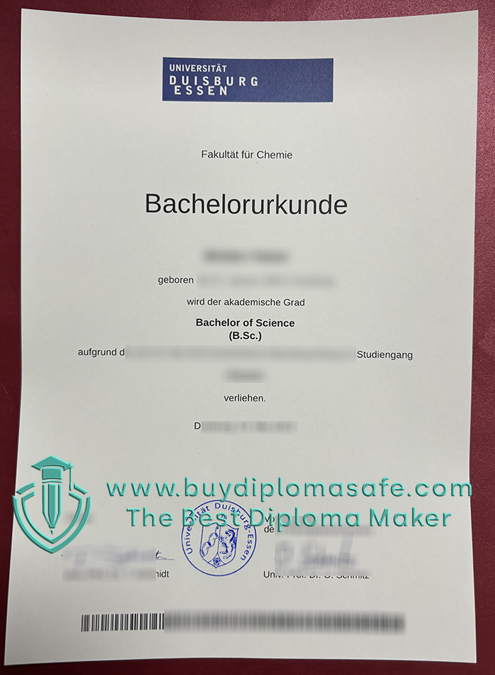 Universität Duisburg-Essen Urkunde Universität Duisburg-Essen Urkunde