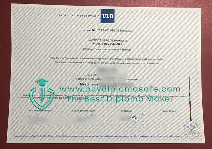 Université libre de Bruxelles Diploma Université libre de Bruxelles Diploma