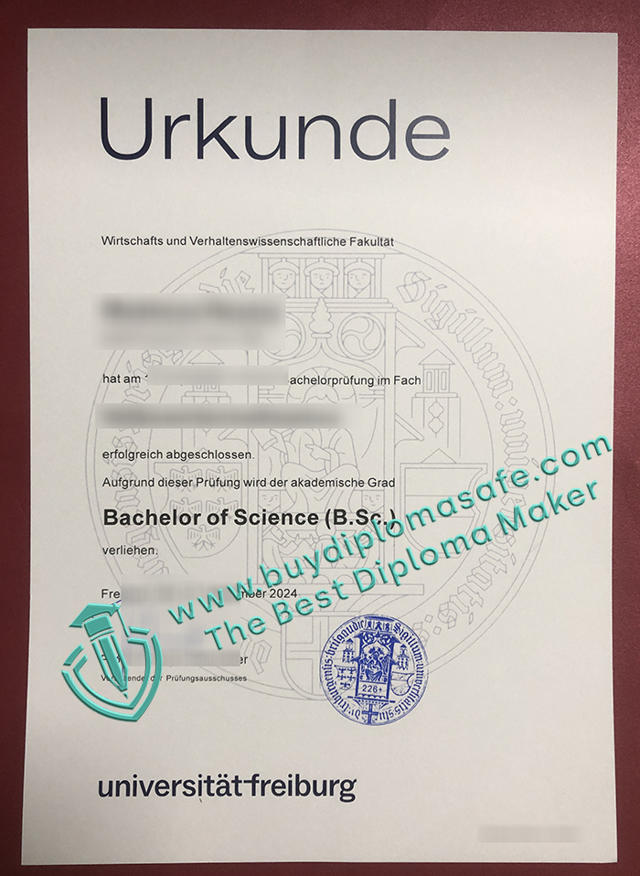 University of Freiburg Urkunde University of Freiburg Urkunde