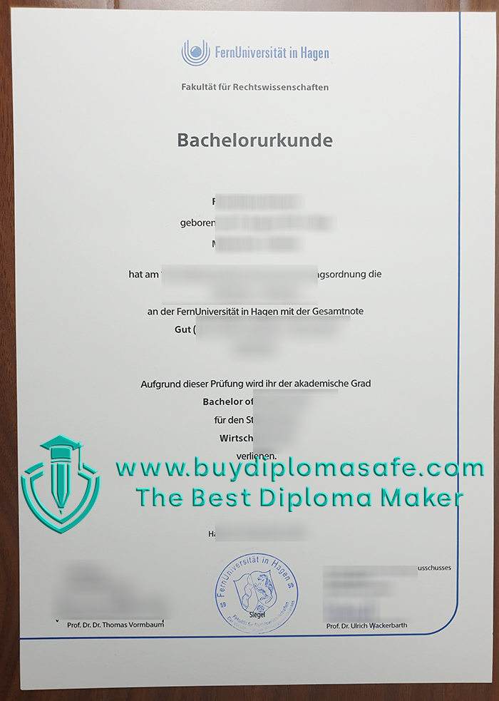 University of Hagen Urkunde University of Hagen Urkunde